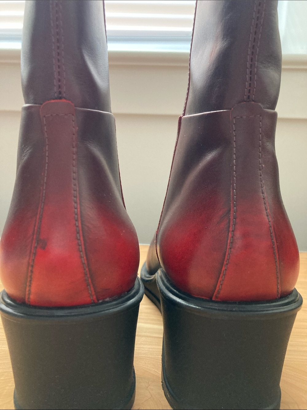 Vagabond New without Box Burgundy/Red Gradient Square-Toe Ankle Boots - Picture 7 of 7